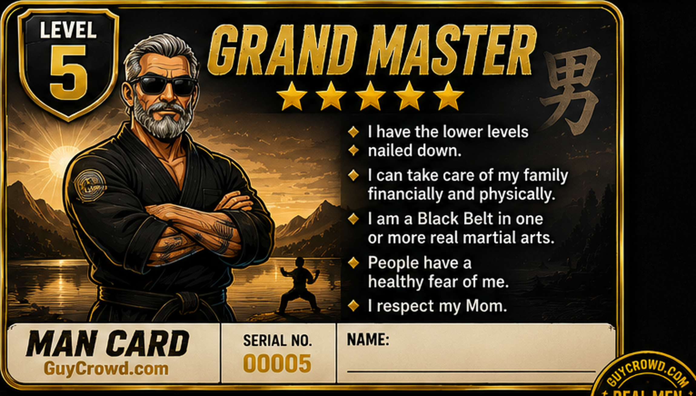 Level 5 Grand Master Man Card